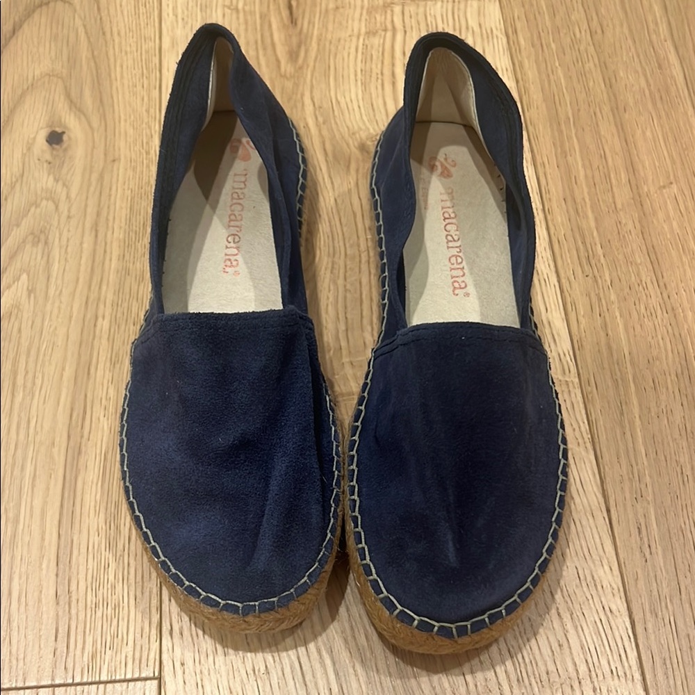 Women's Navy Suede Espadrilles made in Spain